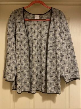 Pure Jill Elements Floral Embroidered Jacket Open Cardigan